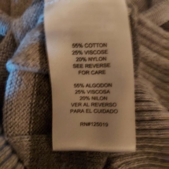 Joseph A. Dark Gray Light Gray Stripe Short Sleeve Scoop Neck Top Size S NWOT - Picture 5 of 6